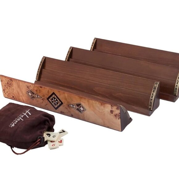 Helena Wood Art Handmade Massive Wooden Rummy Set,Rummy Cube Set Okey Game Set - Picture 2 of 12